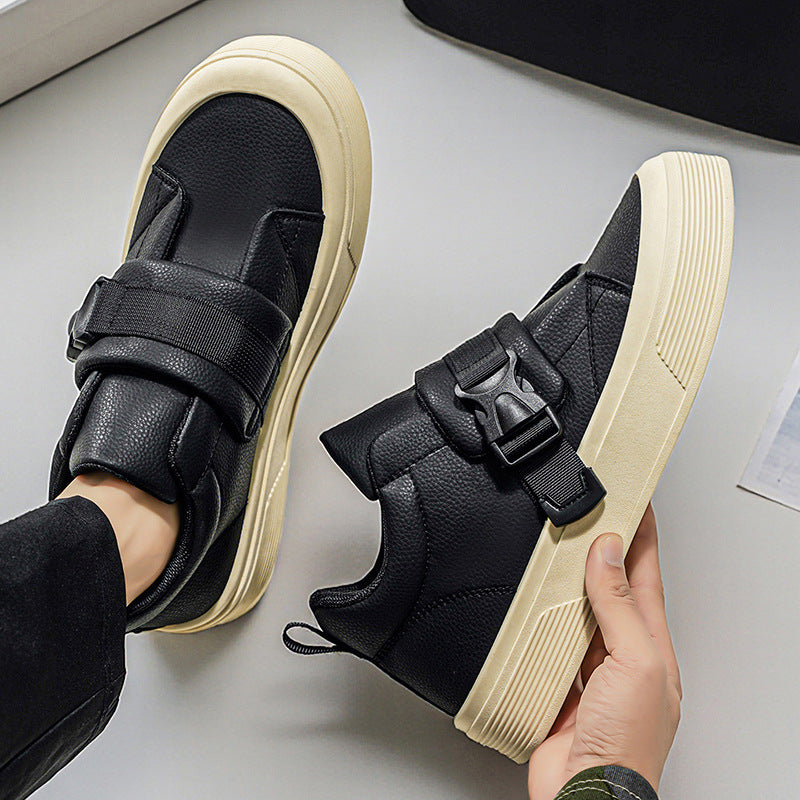Men’s Mid-Top Leather Platform Sneakers Large Size