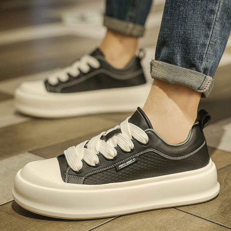 Men’s White Chunky Sneakers Breathable Casual Shoes