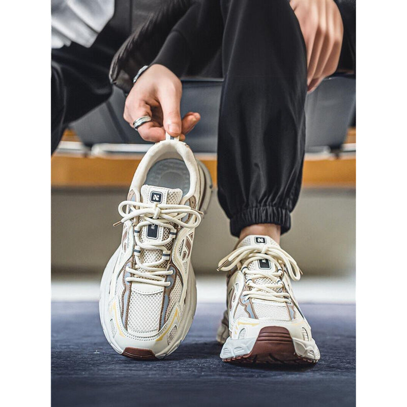 Men’s Korean Style Black Chunky Sneakers 2024