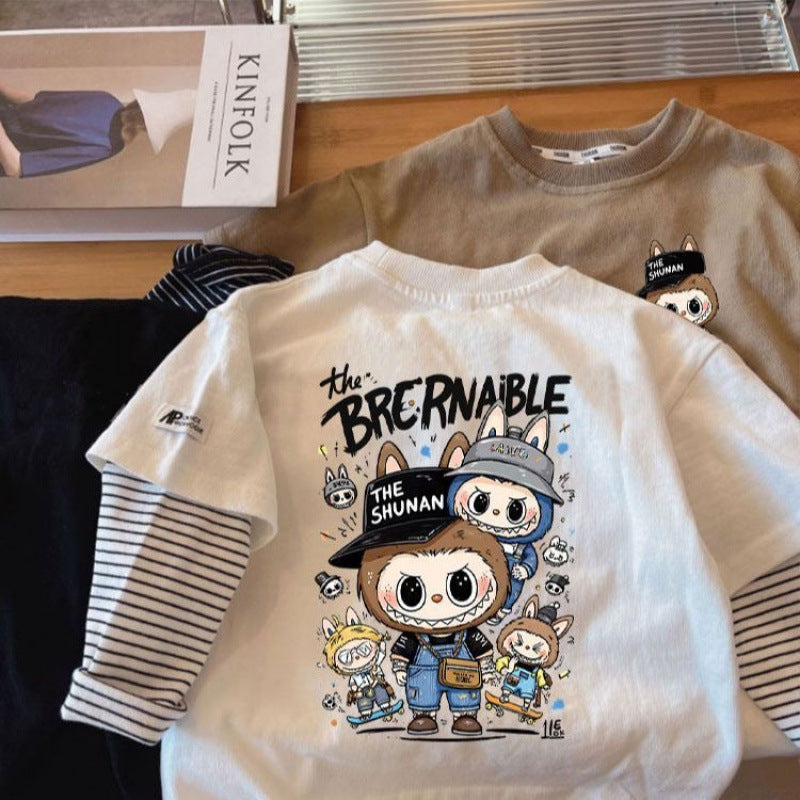 Boys Cotton Striped Long-Sleeve T-Shirt 2026 Trendy