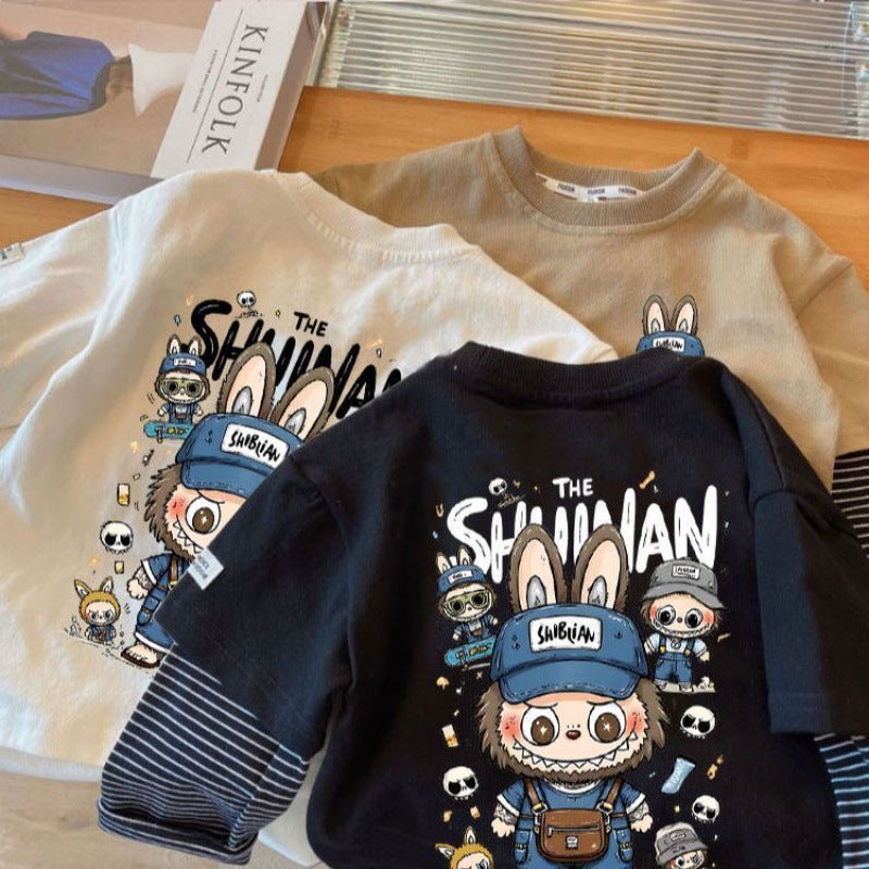 Boys Cotton Striped Long-Sleeve T-Shirt 2026 Trendy