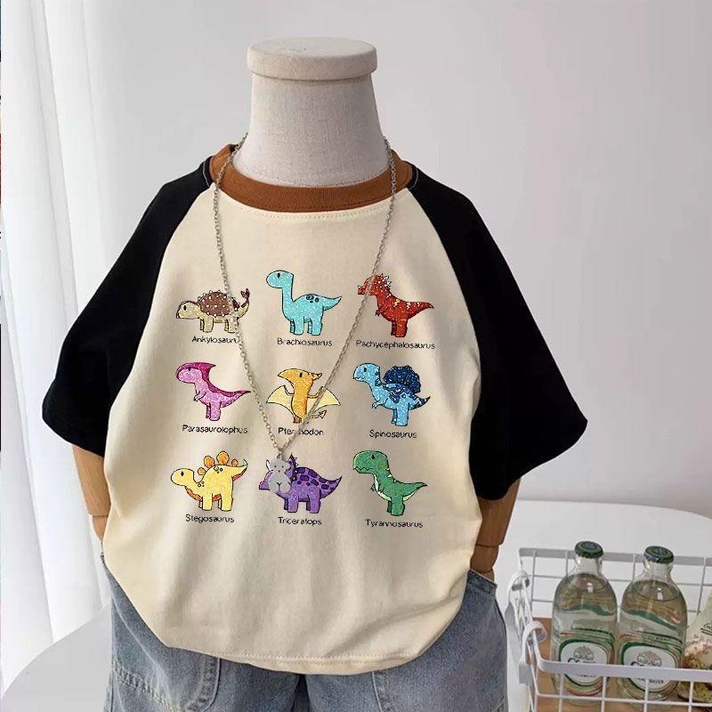 Boys Cotton Dinosaur T-Shirt 2026 Casual Summer Top