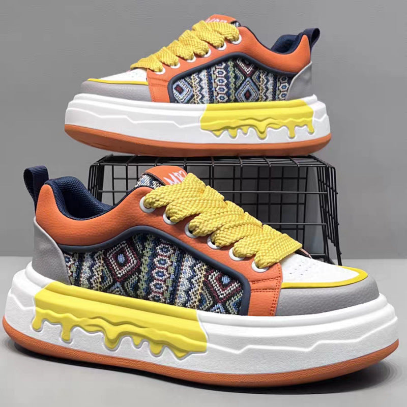 Men’s Retro Platform Board Shoes Breathable Casual