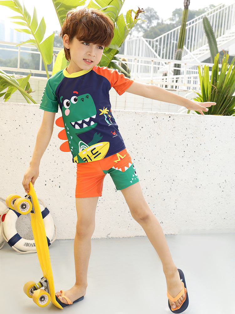 Boys’ Half-Sleeve Split Swimsuit 2026 New Style