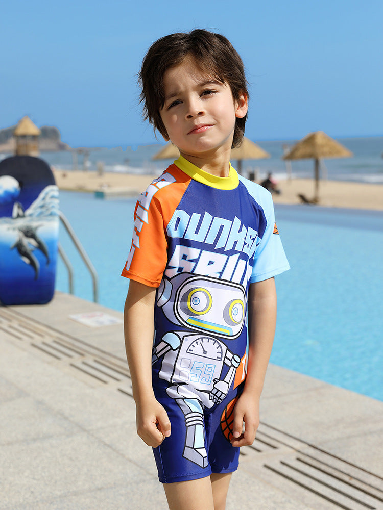New 2026 Half-Sleeve Kids’ Swimsuit for Boys & Girls