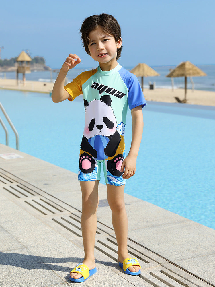 2026 Kids’ Half-Sleeve Swimsuit for Boys & Girls