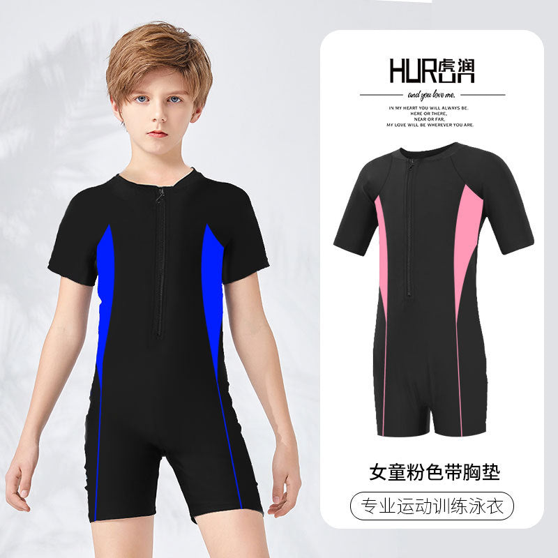 Girls’ One-Piece Sun-Proof Quick-Dry Swimsuit