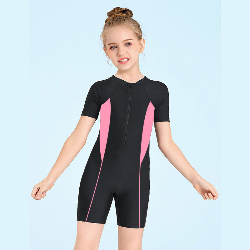 Girls’ One-Piece Sun-Proof Quick-Dry Swimsuit