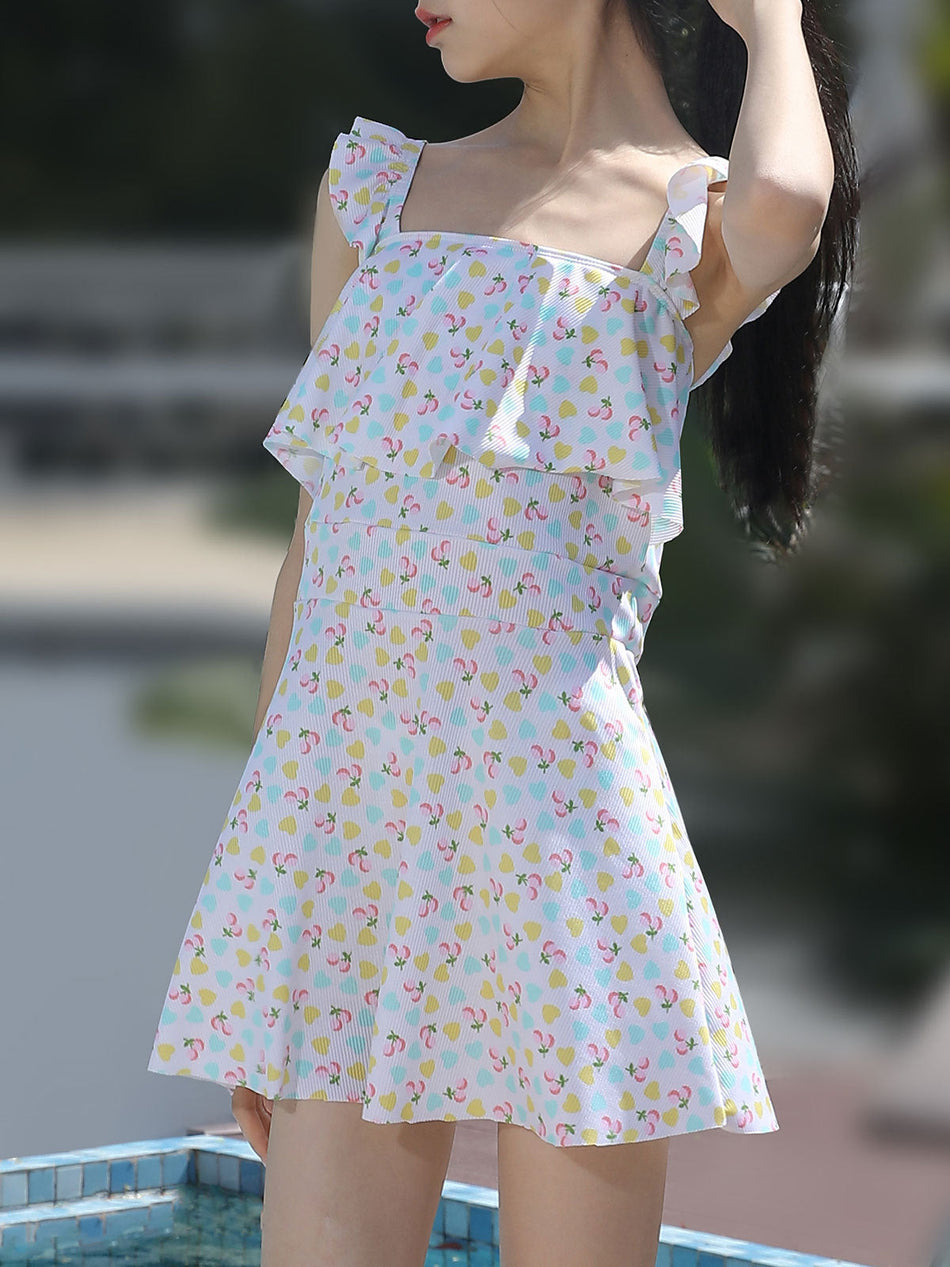 Girls’ One-Piece Princess Printed Swimwear