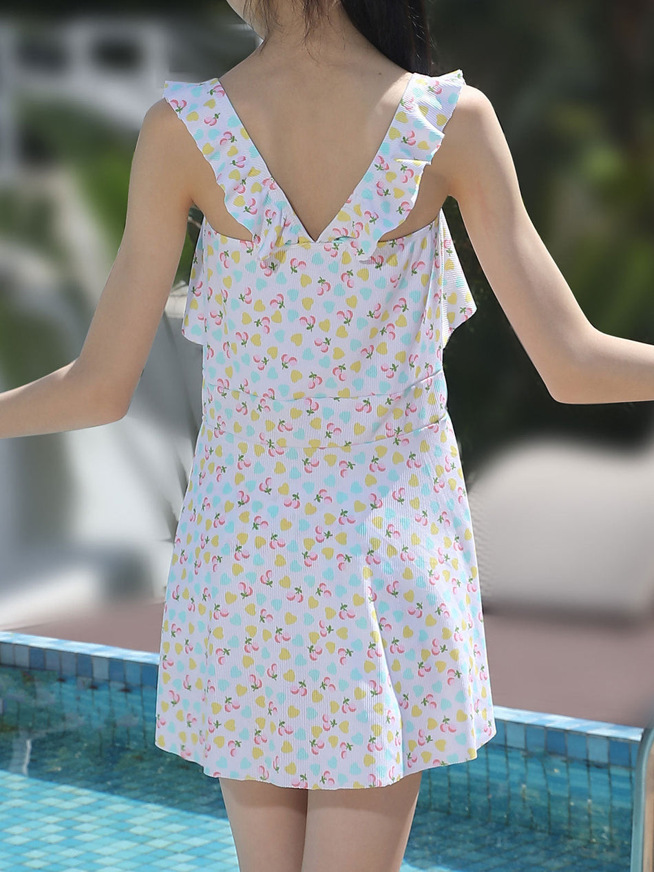 Girls’ One-Piece Princess Printed Swimwear