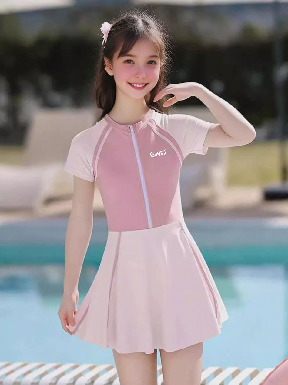 2026 Girls’ Princess Quick-Dry One-Piece Swimsuit