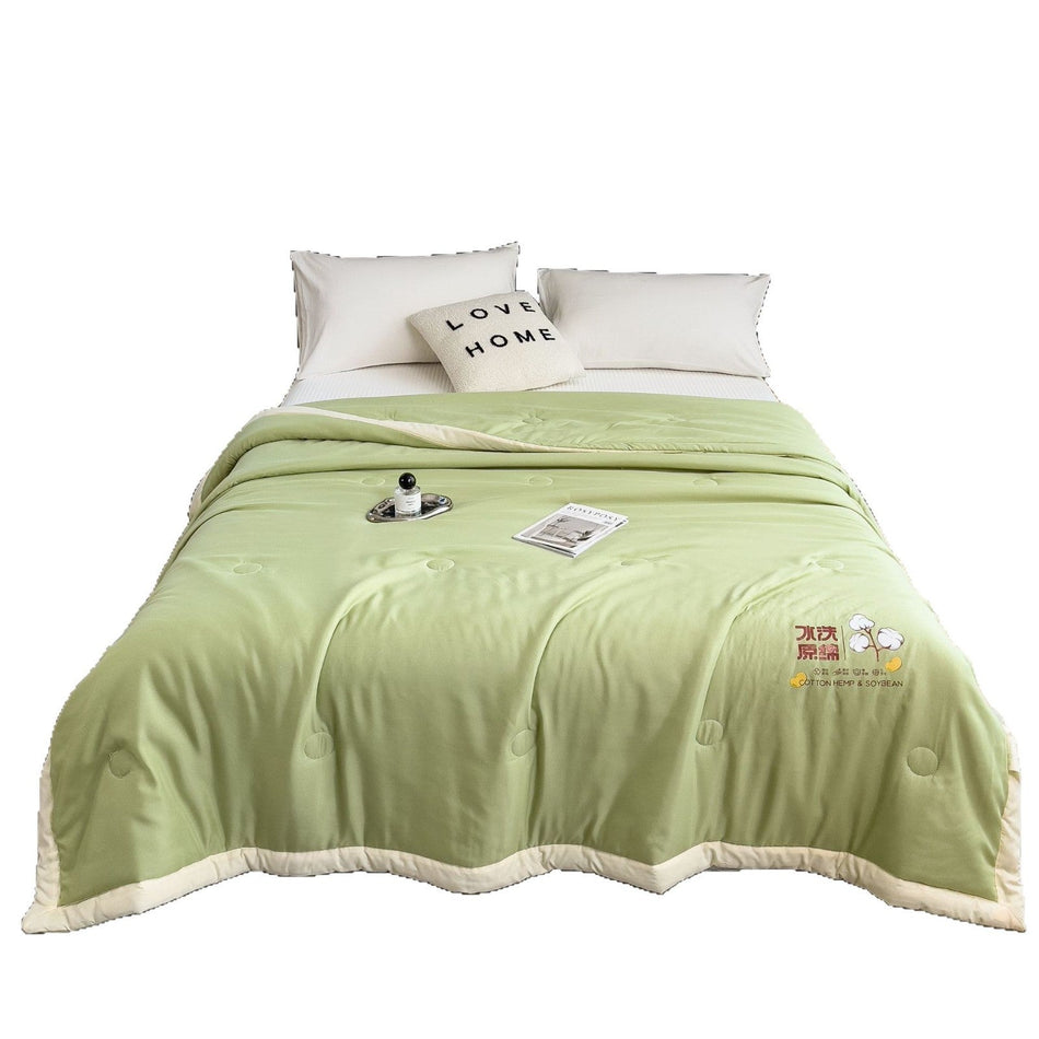 [2026 Dorm-Zen] Washed Cotton Minimalist Summer Quilt