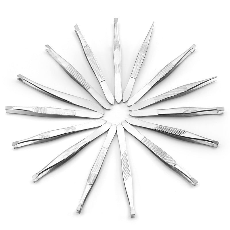 Stainless Steel Eyebrow & Beard Tweezers Precision Tool