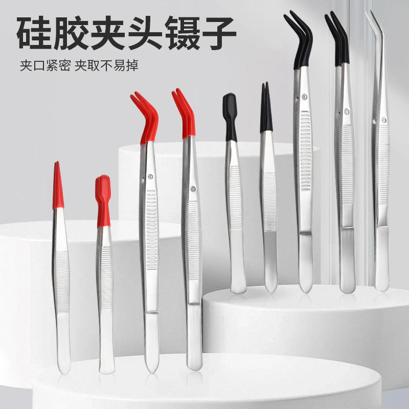 Extended Elbow Coin Tweezers Stainless Steel Tool