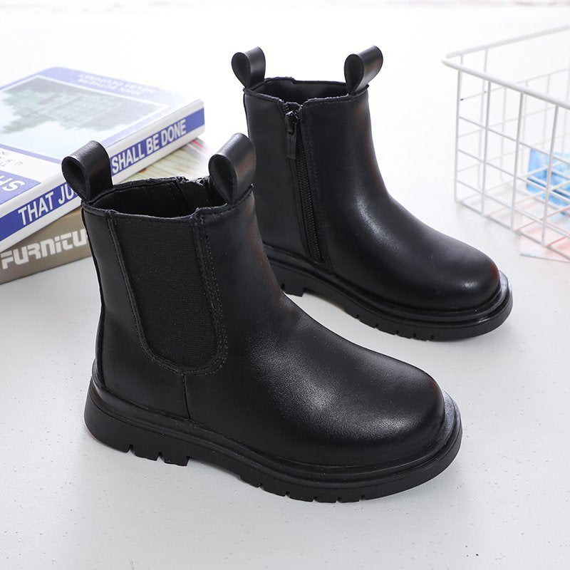 2026 Kids’ Leather Martin Boots – Soft Sole Casual