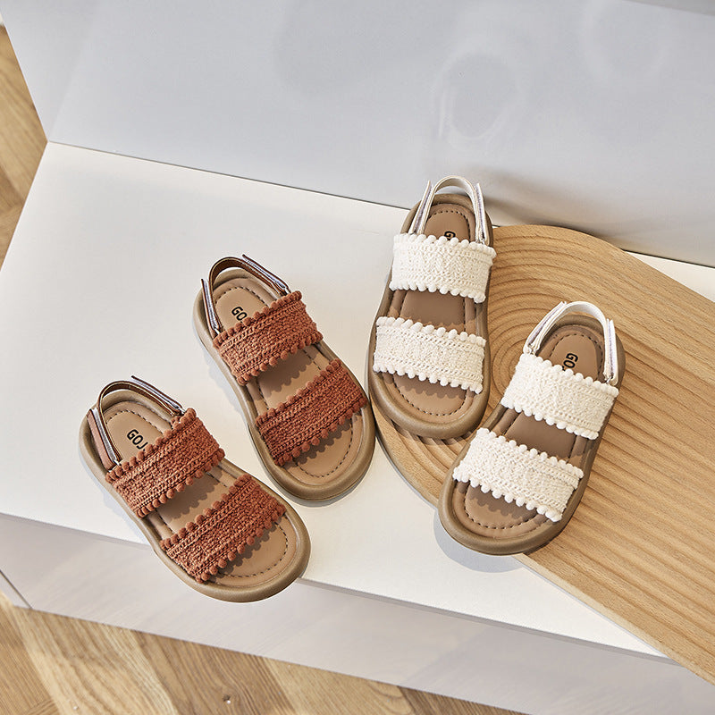 2026 Girls’ Chanel-Style Non-Slip Soft Sandals