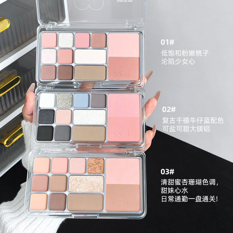 12-Color Face Palette Contour Blush Eyeshadow 3-in-1