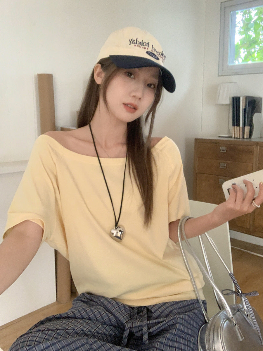 Off Shoulder Loose Fit Women Summer T-Shirt Top