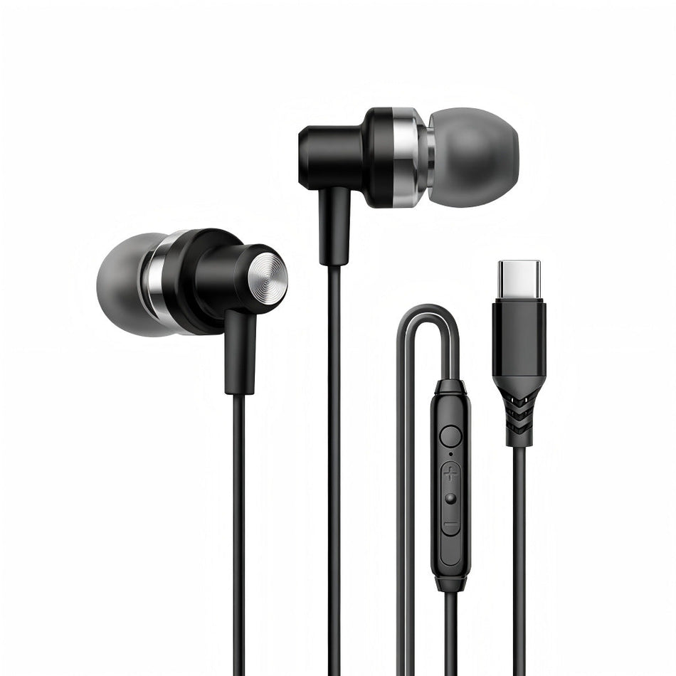 Metal Stereo Tuning Digital Decoding Type-C Wired Headphones for