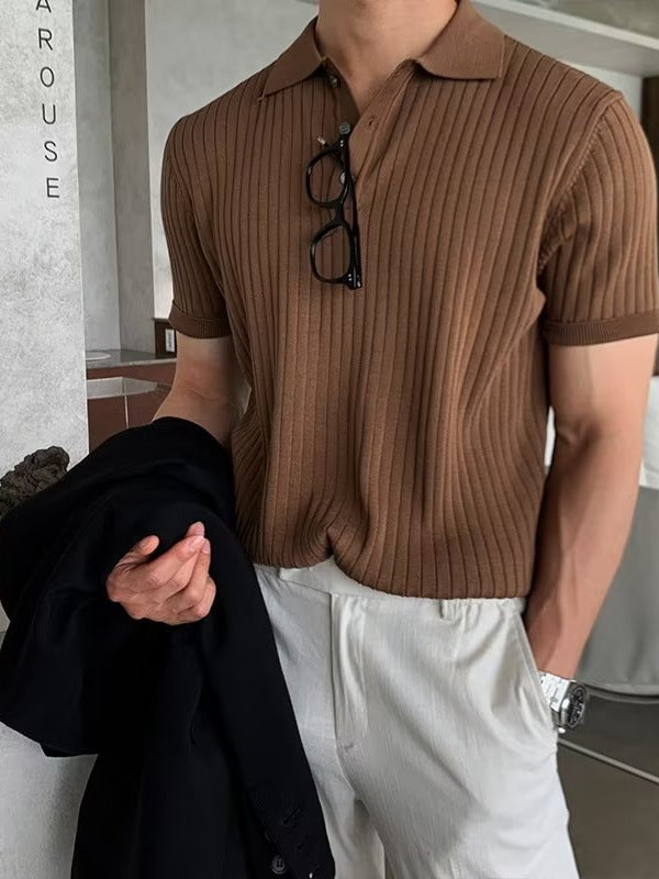 Men’s Slim Korean Polo Shirt Summer Trendy Fit
