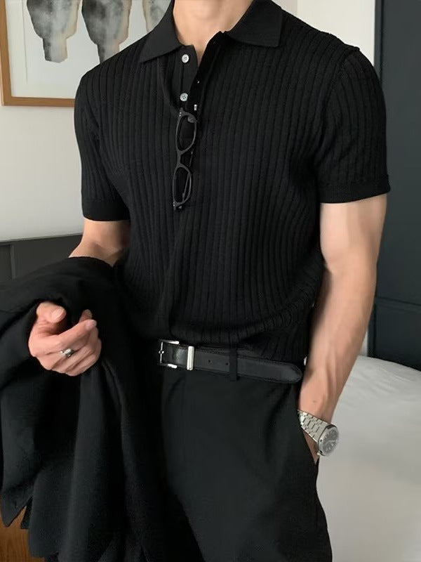 Men’s Slim Korean Polo Shirt Summer Trendy Fit