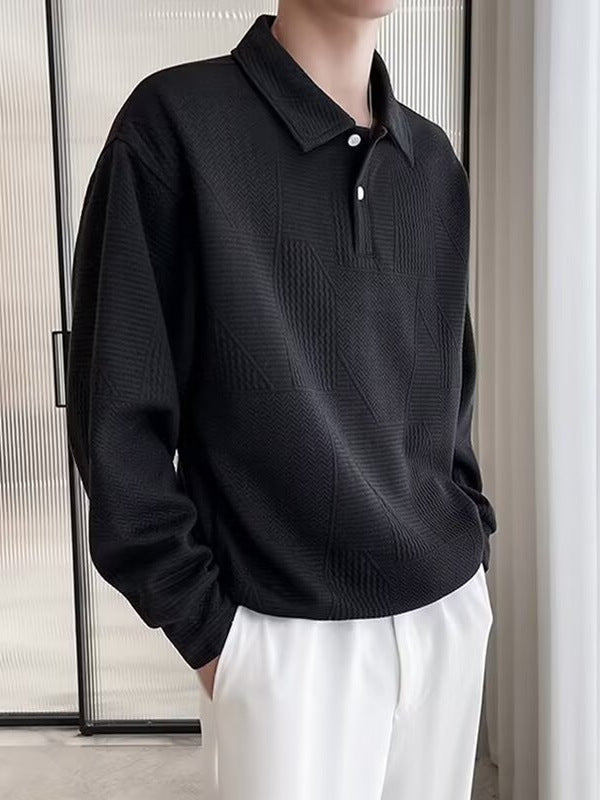 Men’s Jacquard Polo Shirt Retro Old Money Style