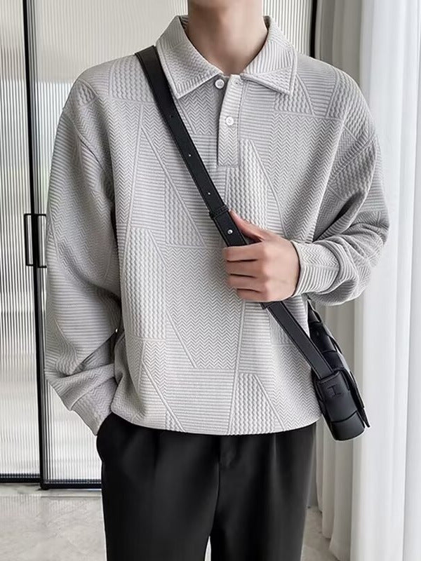 Men’s Jacquard Polo Shirt Retro Old Money Style