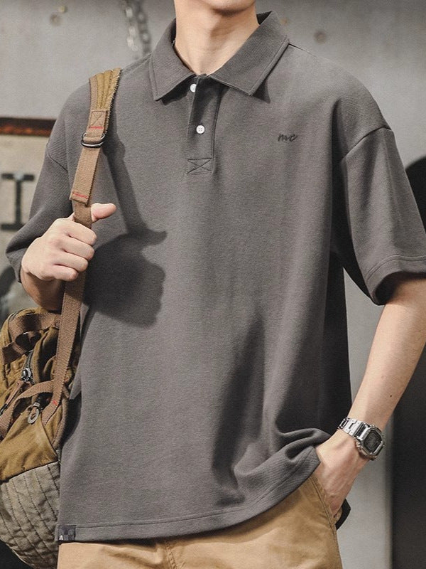 Men’s American Style Polo Shirt Loose Casual Summer