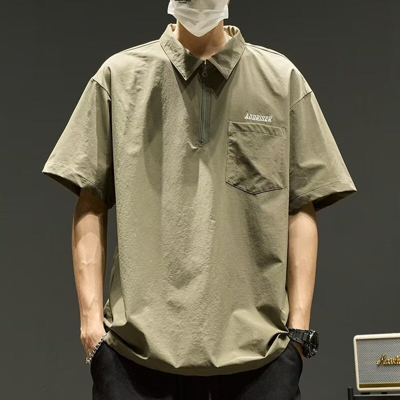 Men’s Quick-Dry Polo Shirt Embroidered Summer Wear