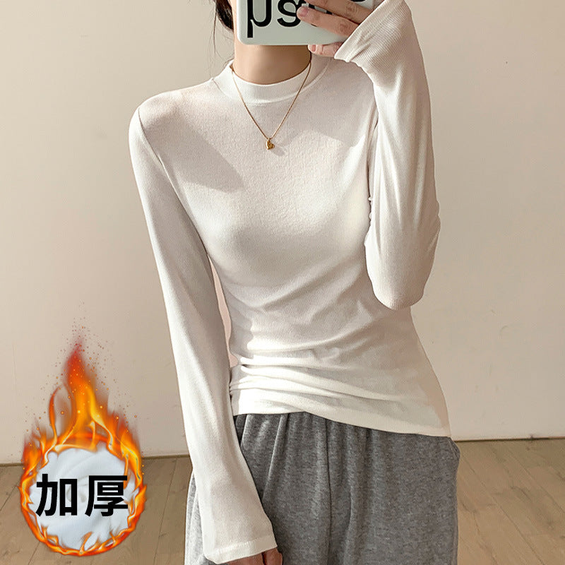 Brushed Turtleneck Women Winter Base Layer Top
