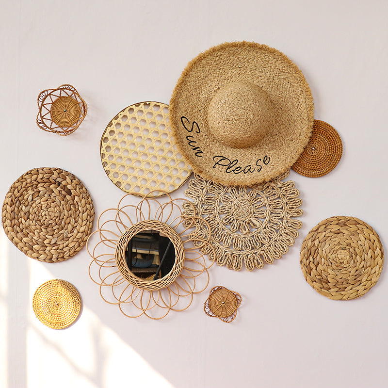 [2026 Nordic-Boho] Indonesian Straw & Rattan Woven Wall Decor