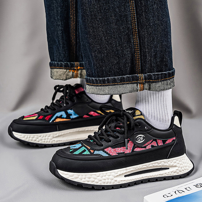 Men’s Korean Daddy Sneakers Thick Sole Height Boost