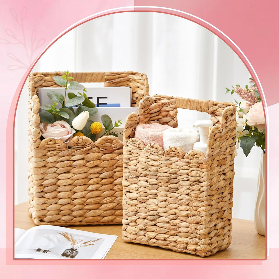 [2026 Artisan-Home] Fan-Shaped Rattan Wall File & Book Basket