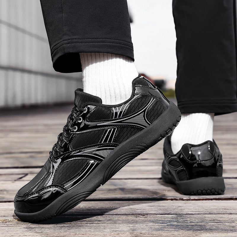 Men’s Wide Toe Leather Sneakers Large Size Casual