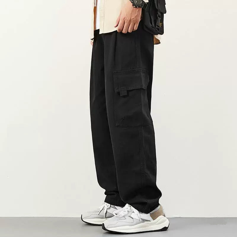 Men’s Black Loose Overalls Pants Casual Trendy