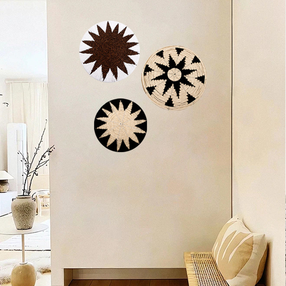 [2026 Afro-Boho] Hand-Woven Rattan & Straw Wall Mandala
