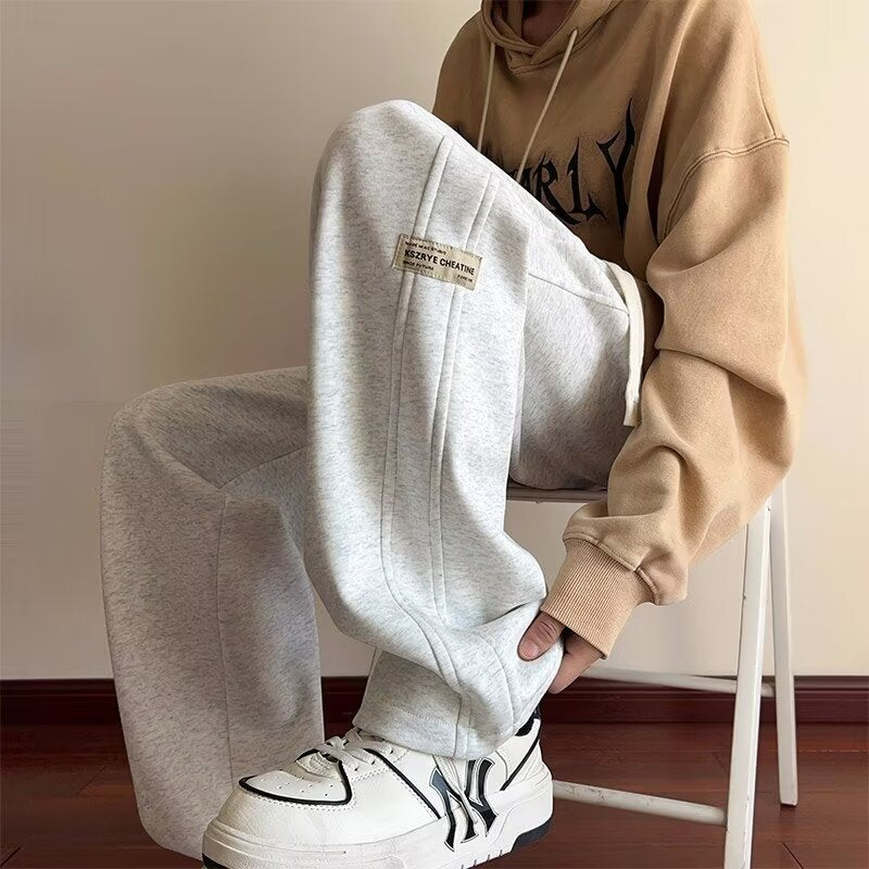 Men’s High Street Wide Leg Pants Retro Casual