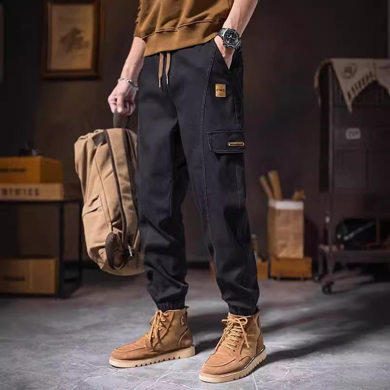 Men’s Drawstring Cargo Pants Loose Casual Trendy