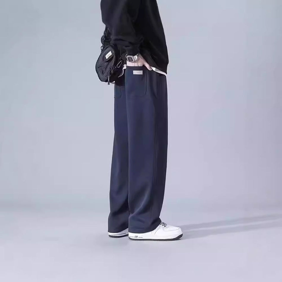 Men’s High Street Wide Leg Pants Trendy Casual