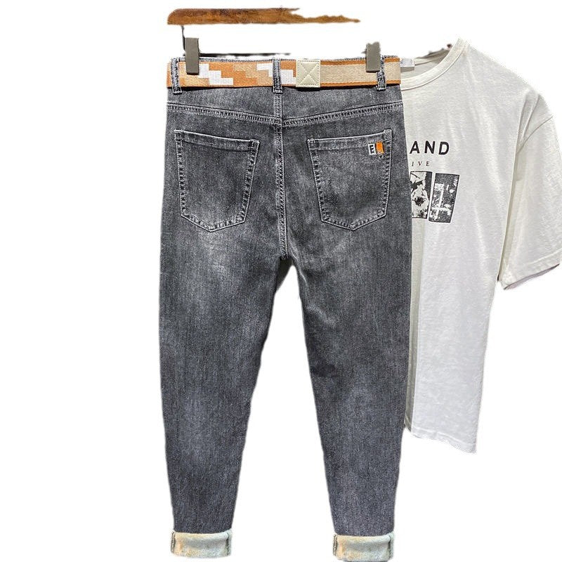 Men’s Loose Straight Jeans Embroidered Casual Wear
