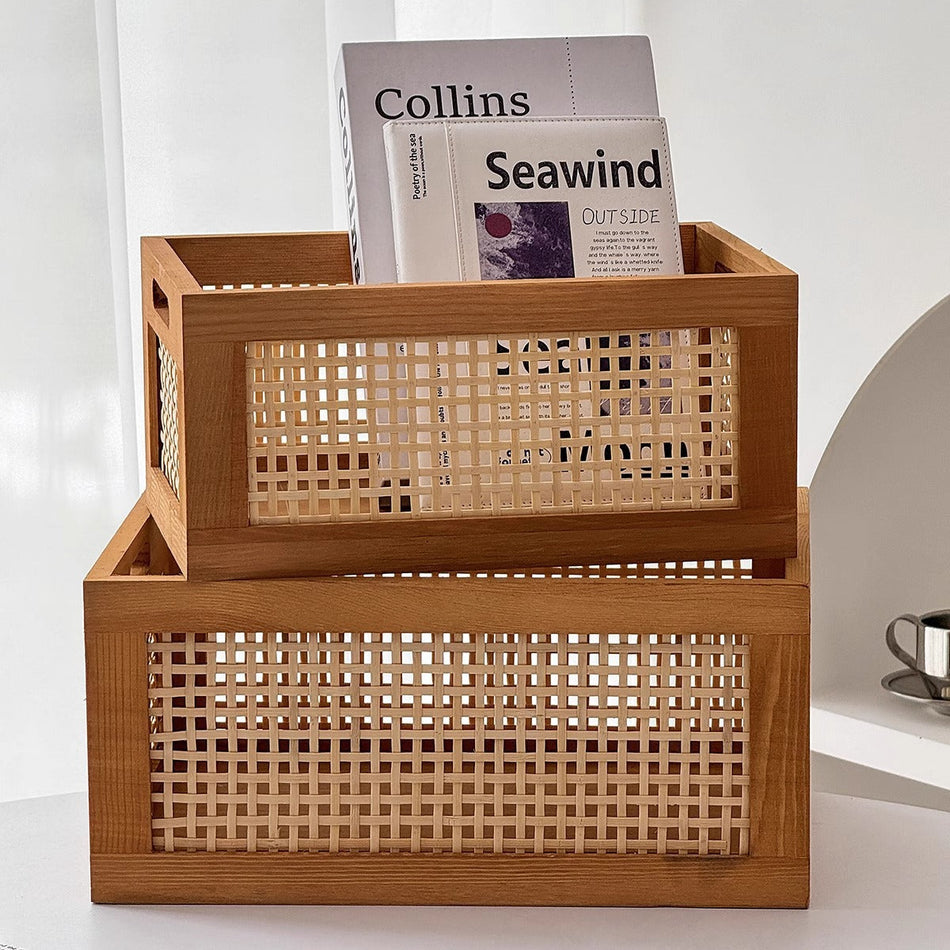 [2026 Vintage-Elite] Handmade Bamboo & Rattan Desktop Organizer