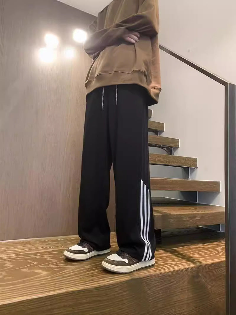 Men’s Three Stripe Hip Hop Pants Loose Casual Trendy