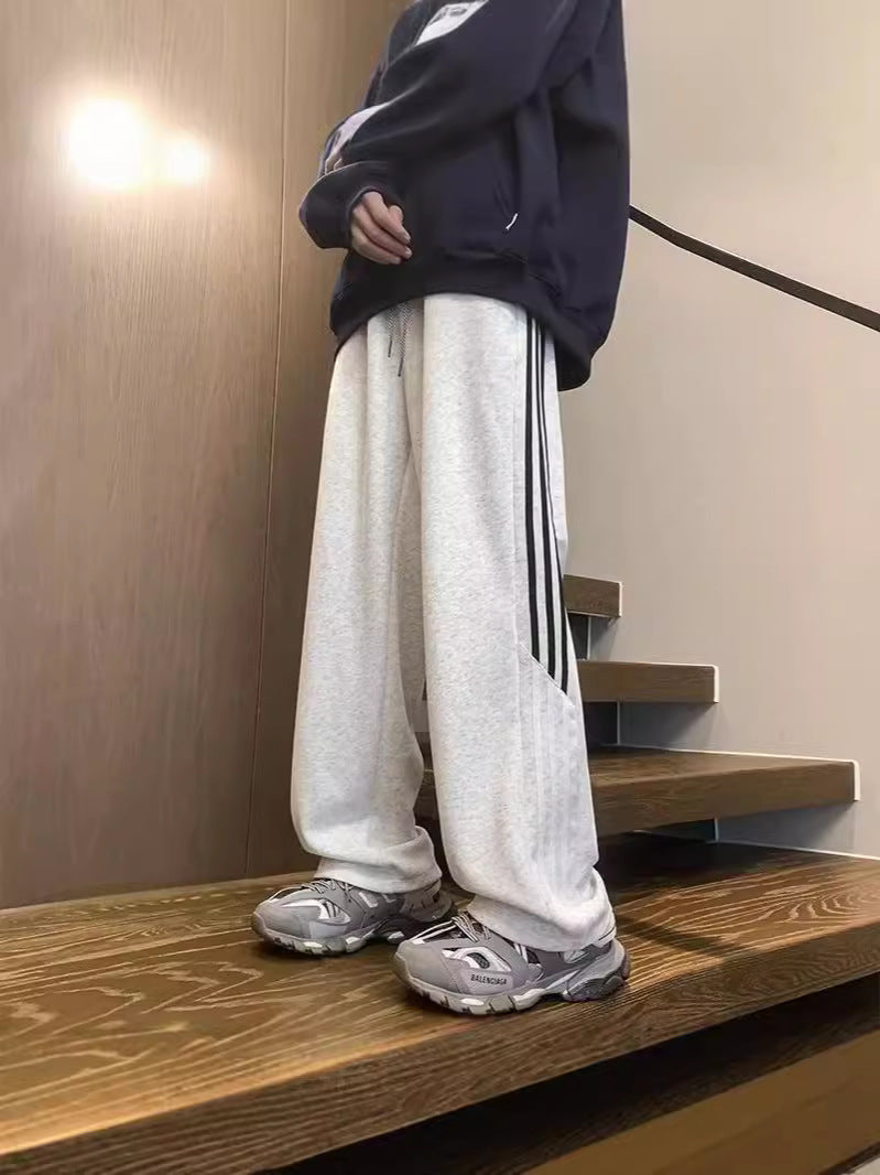 Men’s Three Stripe Hip Hop Pants Loose Casual Trendy