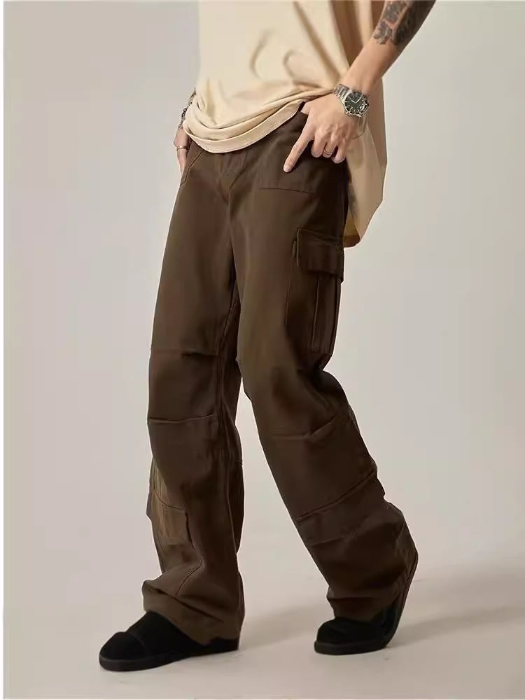 Men’s High Street Crane Pants Loose Straight Trendy