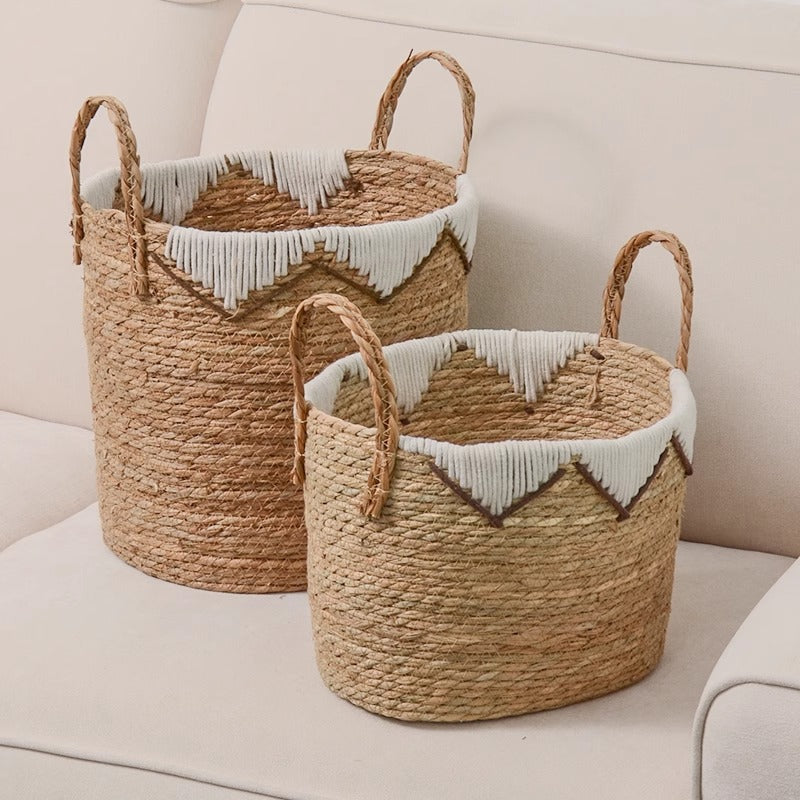 [2026 Eco-Portable] Cattail Straw Storage & Laundry Basket