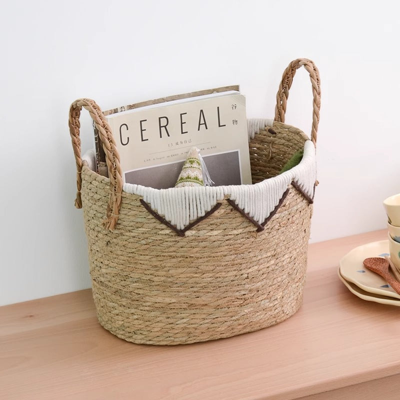 [2026 Eco-Portable] Cattail Straw Storage & Laundry Basket