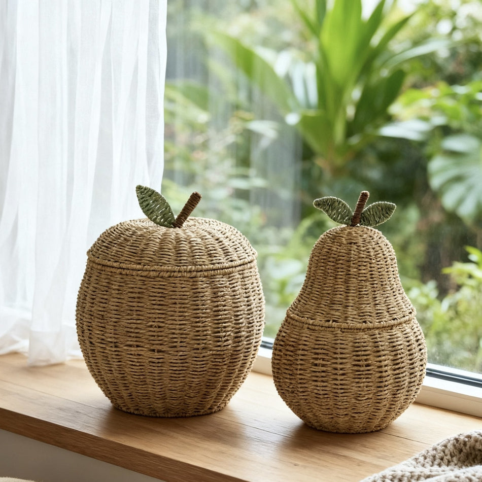 [2026 Nordic-Boutique] Apple & Pear Rattan Storage Baskets