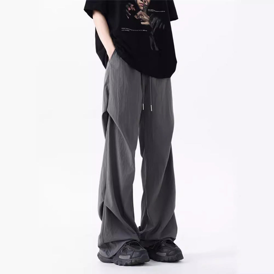 Men’s Ice Silk Cargo Pants Loose Straight Casual 2025 Trend