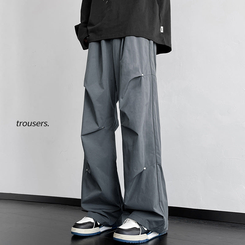 Men’s American Parachute Cargo Pants Loose Functional Casual