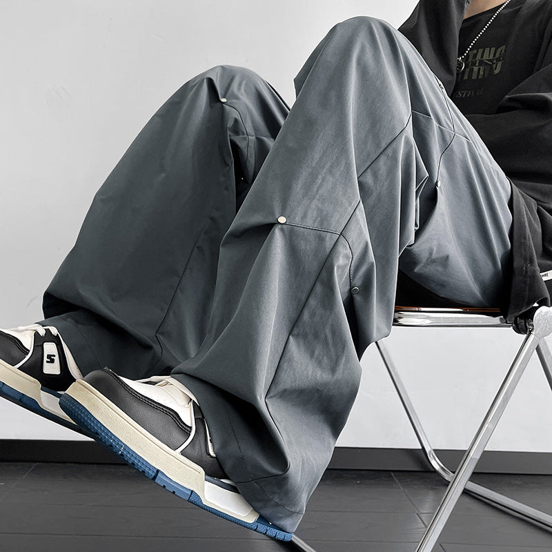 Men’s American Parachute Cargo Pants Loose Functional Casual